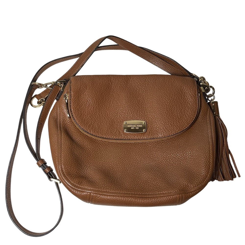Michael‎ Kors Brown Bedford Tassel Leather Convertible Shoulder Crossbody Bag